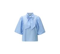 Rich & Royal - Cotton Striped Blouse with Removable Bow skyway blue - Gr. - 40