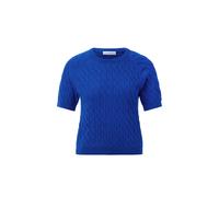 Rich & Royal - Crew Neck Short Sleeve Cable Stitch cobalt aura - Gr. - XS