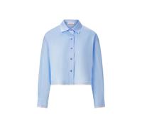 Rich & Royal - Cropped Cotton Blouse with Contrast Fabric skyway blue - Gr. - 34
