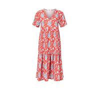 rich&royal Damen Dress Printed Kleid, Rot (Summer Red 568), X-Small (Herstellergröße: XS)
