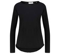 Langarmshirt RICHROYAL "2409 O HJ LS", Damen, Gr. XL, schwarz, Single Jersey, Obermaterial: 100% Baumwolle, Rundhals, Shirts Langarmshirt, mit offener Ausschnittkante und Saum (32274835-XL) schwarz