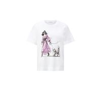 Rich & Royal - Easy Fit T-Shirt Woman and Cat white - Gr. - M