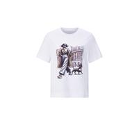 T-Shirt RICHROYAL "Woman and Dog", Damen, Gr. M, weiß, Single Jersey, Obermaterial: 100% Baumwolle, regular fit normal, Rundhals, Shirts T-Shirt (12561312-M) weiß