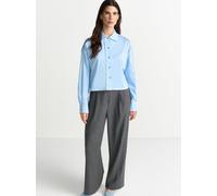Rich & Royal Cropped Hemdbluse in Layering-Optik in Hellblau, Größe 42