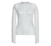 Rich & Royal Metallic Mesh Longsleeve With Rhinestones Pebble Grey Größe: XS | Longsleeves Outlet | Damen | Grau