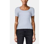 Rich & Royal Organic Rib Shirt Striped Cotton Blue Größe: XL | Hemden Outlet | Damen | Blau