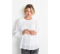 Rich & Royal Plissee Blouse Pearl White Größe: 36 | Blusen Outlet | Damen | Weiß