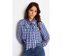 Rich & Royal Printed Blouse With Bow Midnight Blue Größe: 34 | Blusen Outlet | Damen | Blau