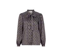 Rich & Royal - printed blouse with bow recycled plum purple - Gr. - 40