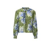 Rich & Royal - Printed Blouse with Collar Stand urban lime - Gr. - 36