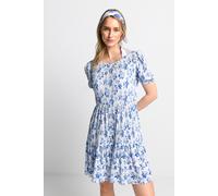 Rich & Royal Printed Crinkle Dress Recycled Cotton Blue Größe: M | Minikleider Outlet | Damen | Blau