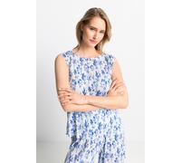 Rich & Royal Printed Crinkle top Recycled Cotton Blue - L