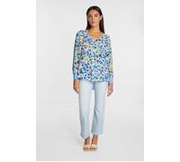 Rich & Royal Printed V-neck Blouse Arctic Blue Größe: 34 | Blusen Outlet | Damen | Blau