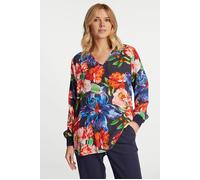 Rich & Royal Printed V-neck Blouse With Knit Cuffs Red Salsa Größe: 40 | Blusen Outlet | Damen | Rot