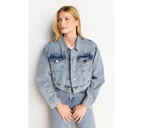 Rich & Royal Rhinestone Denim Jacket Organic Denim Blue Größe: 38 | Jeansjacken Outlet | Damen | Blau