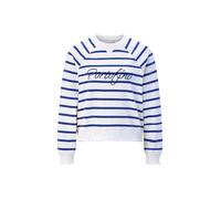 Sweatshirt RICHROYAL, Damen, Gr. S, royal blau, Sweatware, Obermaterial: 96% Baumwolle, 4% Elasthan, geringelt, gestreift, Basic hüftlang, Rundhals, Raglanärmel Rippbündchen, Sweatshirts Sweatshirt, t