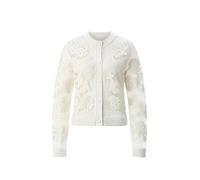 rich&royal RICHROYAL Strickjacke mit Blumen Applikation, Farbe:beige, Größe:M