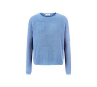 Rich & Royal - Seamless Crew-neck Half Cardigan Organic ocean blue - Gr. - M