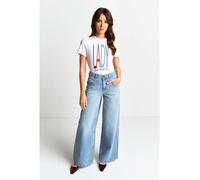 Rich & Royal Slim Fit T-shirt With Print "lady" Organic White Größe: XL | T-Shirts Outlet | Damen | Weiß