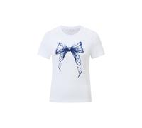 Rich & Royal - Slim Fit T-Shirt bow Organic white - Gr. - L