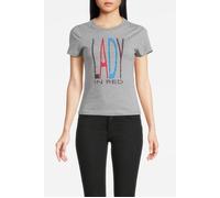 Rich & Royal Slim Fit T-shirt With Print "lady" Organic Pebble Grey Größe: L | Hemden Outlet | Damen | Grau