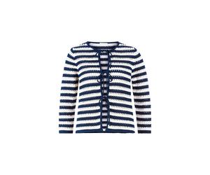 Rich & Royal - Striped Ajour cardigan with bows midnight blue - Gr. - M