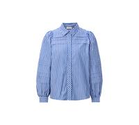 Striped Blouse with Pin Tucks Blau 42