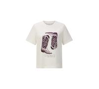 rich&royal T-Shirt Pearl White Elegant Fit Cow Girl Boots 2506-452, Größe:M