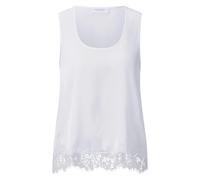 Shirttop RICHROYAL, Damen, Gr. 40, pearl weiß, Web, Obermaterial: 96% Polyester, 4% Elasthan, normal normal, Rundhals, Tops Shirttop, mit Spitzenbesatz am Saum, edle Satin-Optik (50311606-40) pearl we