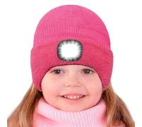 Richaa Kinder Geschenke für Männer Weihnachten Ohrenklappen Mütze mit LED Licht Herren Wiederaufladbare LED Mütze Damen Winter Warm Fleece Beanie Grau Stirnlampe Lustige Kleine Geschenke