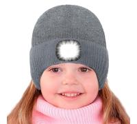 Richaa LED Licht Mütze mit Ohrenschutz Flauschiges Futter Frauen Männer Wiederaufladbar Kinder LED Strickmütze Wintermütze Beanie Geschenke Weihnachten