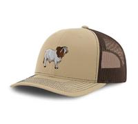 Richardson Trucker Hat Western Horse Bull Farm Animal Rinder Brahman, Nur Khaki-Kaffee-Design, Einheitsgröße
