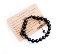 RICHRAIN Schungit Armband Schungit Perlen Handgemachte Geflochtene Steine Armband für Männer Frauen Kristall Schmuck M L X Schungit, M L X, Edelstein Kristall Stein, Schungit