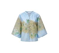 Klassische Bluse RICHROYAL, Damen, Gr. 40, lagoon, Web, Obermaterial: 100% Baumwolle, geblümt, regular fit taillenbedeckt, eingesetzt elastischer Bund, Blusen Bluse, Regular fit mit Blumenmuster (2780