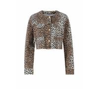 Rich & Royal Jeansjacke mit angedeuteten Pattentaschen in Beige, Größe 40