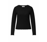 Longsleeve RICHROYAL, Damen, Gr. M, schwarz, Single Jersey, Obermaterial: 70% Viskose, 27% Polyester, 3% Elasthan, slim fit normal, Rundhals, Shirts, perfekt zum drunterziehen, mit Rollkante am Aussch