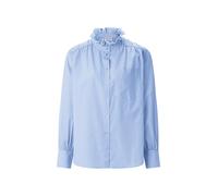 Rich & Royal Bluse Nadelstreifen aus Baumwolle mit Rüschenkragen Hellblau Größe 38
