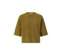 Rundhalspullover RICHROYAL, Damen, Gr. L, grün (golden moss), Obermaterial: 61% Polyacryl, 21% Wolle, 18% Polyester, normal, Rundhals, Pullover Rundhalspullover, mit strukturierter Oberfläche, halbarm