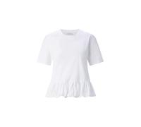Shirt mit Volantsaum M white