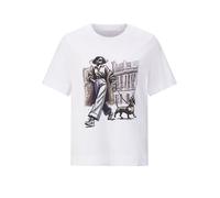 T-Shirt RICHROYAL "Woman and Dog", Damen, Gr. M, weiß, Single Jersey, Obermaterial: 100% Baumwolle, regular fit normal, Rundhals, Shirts T-Shirt (12561312-M) weiß