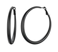 Richsteel Damen Ohrringe Hoop Creolen Ohrstecker in Silber Gold Schwarz Stern Creolen Ohrstecker Herz Ohrstecker mit Geschenkebox für Frauen Mädchen