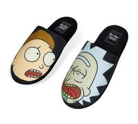 RICK AND MORTY Hausschuhe Herren Gr. 40-45 - Pantoletten Herren & Teenager Sherpa-gefüttert, Rutschfeste Herrenhausschuhe (Mehrfarbig, 44-45 EU)