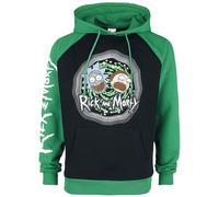 Rick And Morty Portal Kapuzenpullover schwarz grün in L