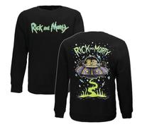 Rick and Morty Spacecruiser Rundhalspullover - Offizielles Merchandise Größe: L Schwarz