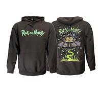 Rick and Morty Sweater Spacecruiser Pullover Hoodie Dunkelgrau - Offizielles Merchandise Größe: XL Grau