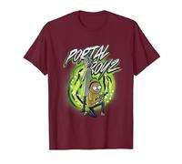 Rick and Morty The Portal Boyz T-Shirt, Herren, Kastanienbraun, L