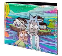 Rick and Petit Fils Morty A Rickle in Time 4-D Monster Hologramm Geldbörse/Geldbeutel Bi-Fold ID & Card Holder, Grün