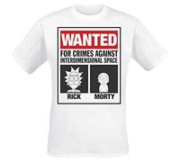 Rick und Morty T-Shirt Herren gesucht Poster Kurzarm weiß Top Medium