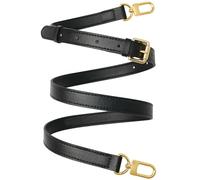 RICLVS Vachetta-Leder-Crossbody-Gurt, echtes Leder, verstellbarer Ersatzriemen für Umhängetasche, Handtasche, Geldbörse, Schwarz, 41.7 - 50.3 in（106-128cm）,width 1.8cm/0.7inch