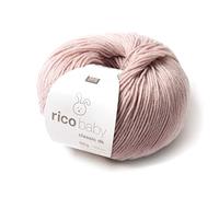 Rico Baby Classic Dk Babywolle Altrosa (40), weiche Wolle ohne Schurwolle zum Stricken oder Häkeln